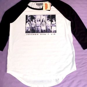 Stranger Things Baseball Style Shirt, Size XS